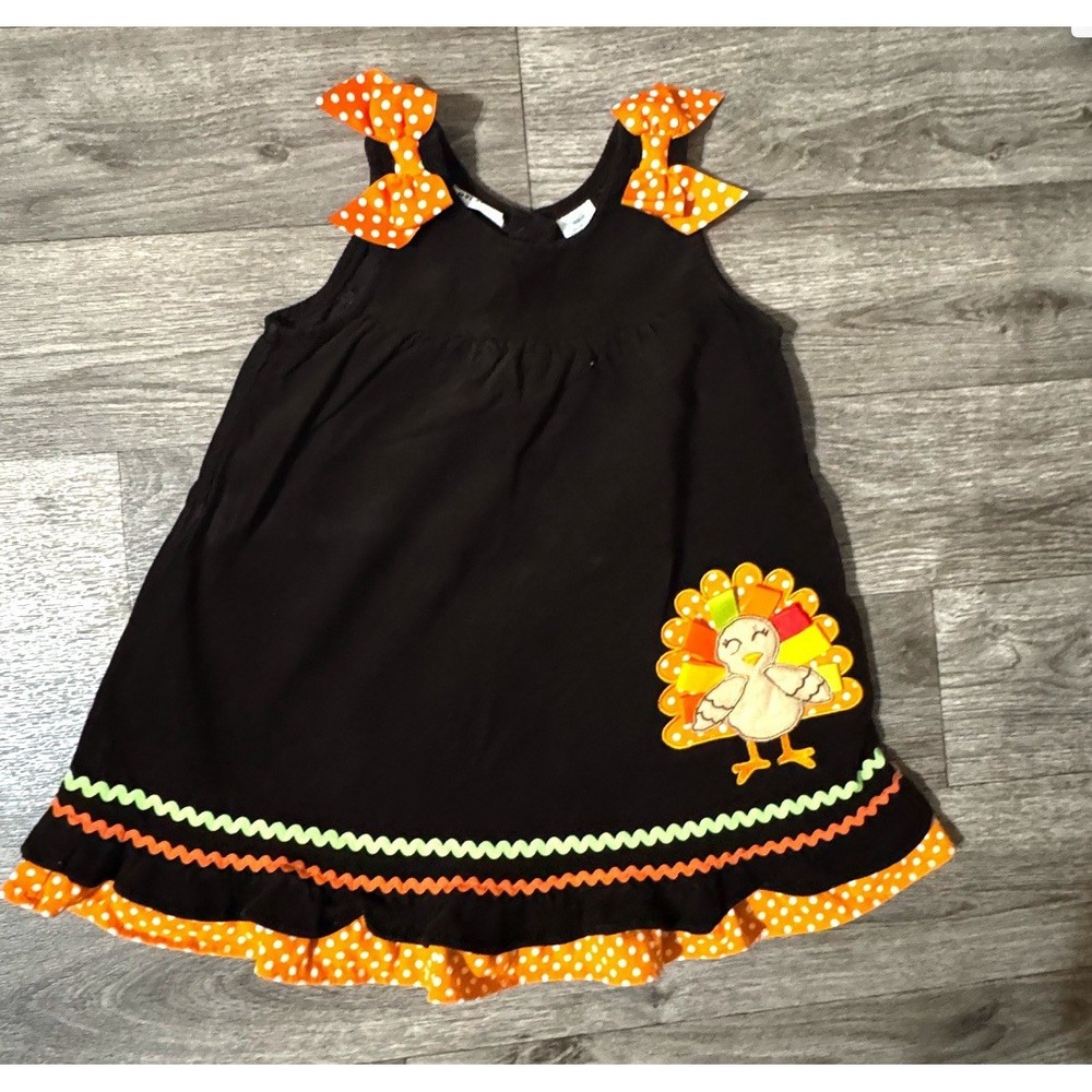 Blueberi Boulevard Thanksgiving Turkey Corduroy Jumper Dress Size 3T